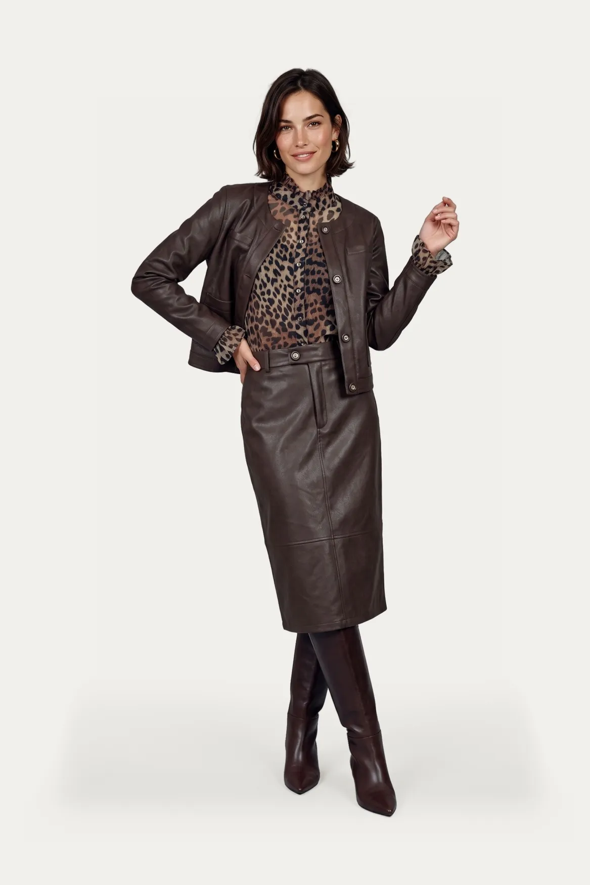 CS The Label Sandy Skirt Dark Chocolate, donkerbruine rok